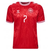 Camiseta Dinamarca Mathias Jensen #7 Primera Equipación Replica Eurocopa 2024 mangas cortas